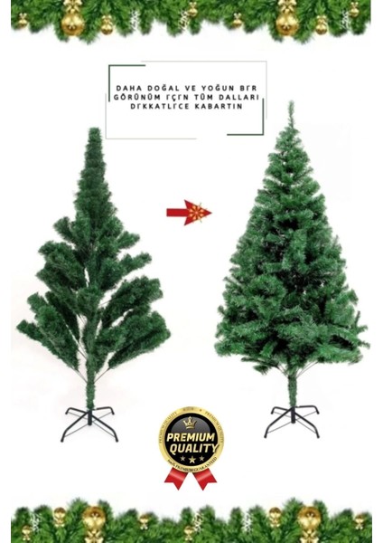 Premium Kalite Yeni Yıl Süsleme Seti Renkli Işık Hediyeli Yılbaşı Çam Ağacı Noel Paketi 60 cm 60 Dal fırsatları