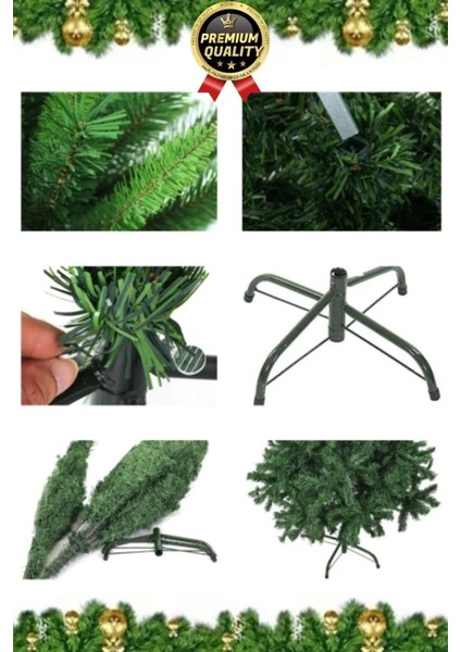 Premium Kalite Yeni Yıl Süsleme Seti Renkli Işık Hediyeli Yılbaşı Çam Ağacı Noel Paketi 60 cm 60 Dal indirimleri