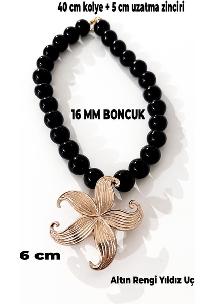 Deniz Yıldızı Uçlu Büyük Boncuklu Kolye fırsatları