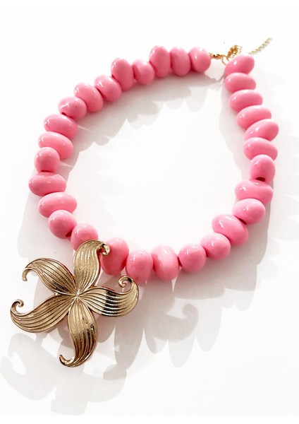 Deniz Yıldızı Uçlu Büyük Boncuklu Kolye