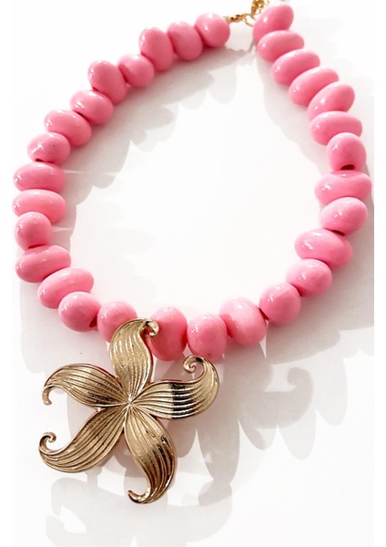 Deniz Yıldızı Uçlu Büyük Boncuklu Kolye fiyatları