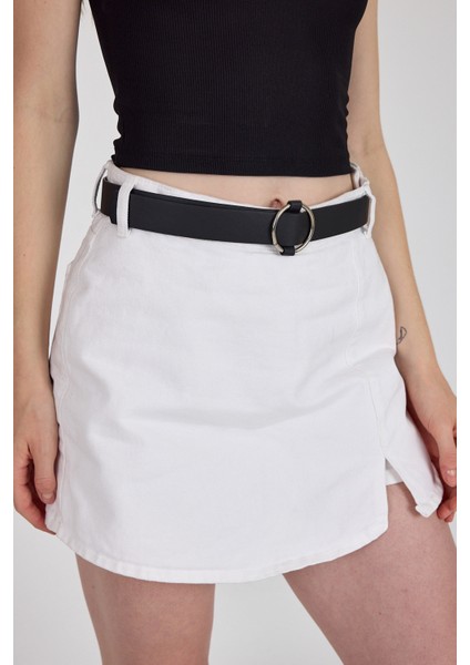 Siyah Yuvarlak Tokalı Kemer 433