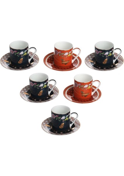 Lucky Art Evelyn Bone 6lı Kahve Fıncanı Setı