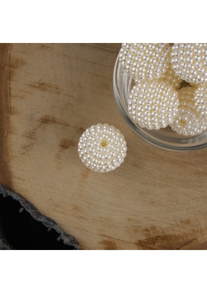 Böğürtlen Krem Plastik Inci 24 mm 500 Gram