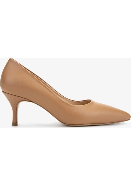Kadın Taba Deri Topuklu Ayakkabı 1074 2088 Bn Ayk Y25 Taba Dr