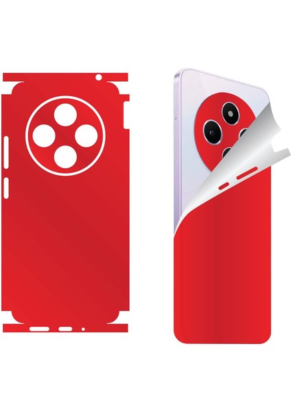 Tecno Spark 30 Için Uyumlu 360 Full Arka ve Yan Kaplama Koruma Sticker -Kırmızı