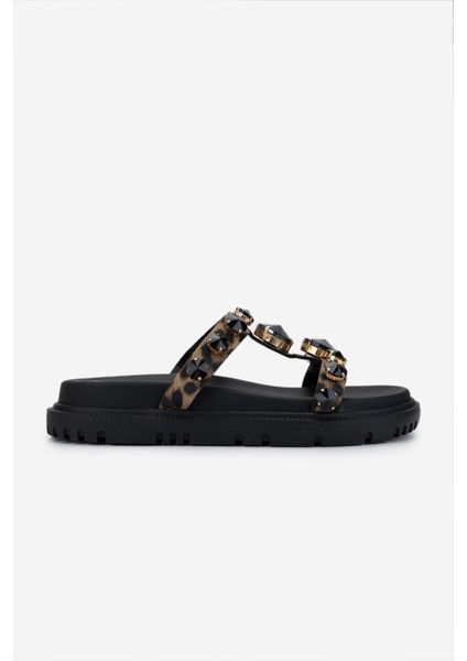 Kadın Vegan Düz Terlik 1141 JUDY-342 Bn Trlk Y25 Leopard