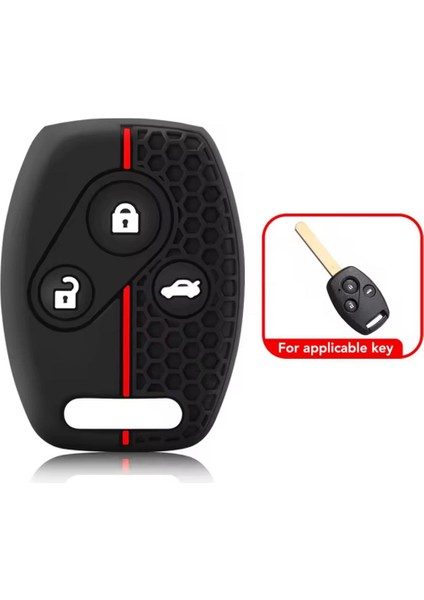 Honda Civic Fd6 Crv Accord Uyumlu 3 Tuşlu Silikon Anahtar Koruma Kılıfı 2.resime Bakınız