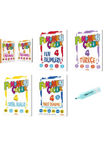 4.sınıf Matematik-1-2 Fen Türkçe Sosyal Soru Bankası+Paket Deneme