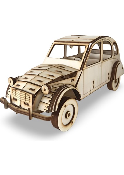 3D Citroën 2cv 1975 Ahşap Model - Klasik Citroën 2cv Ahşap Maket - 3D Hobi Puzzle indirimleri