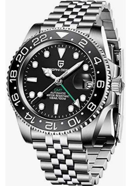 Design 40 mm Gmt Otomatik Erkek Mekanik Saat, Paslanmaz Çelik Su Geçirmez Safir Cam Işıklı Kol Saati Erkekler Için, Seramik Çerçeve PD-1662
