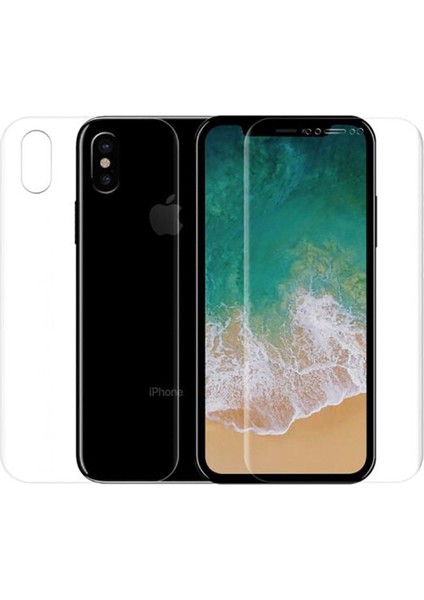 iPhone X/xs ile Uyumlu Ön Arka Koruma Full Body Jelatin