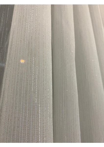 Venedik Armürlü Modern Şık Ekru Gold Simli Tül Perde 1/3 Sık Pileli