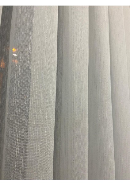 Venedik Armürlü Modern Şık Ekru Gümüş Simli Tül Perde 1/3 Sık Pileli indirimleri