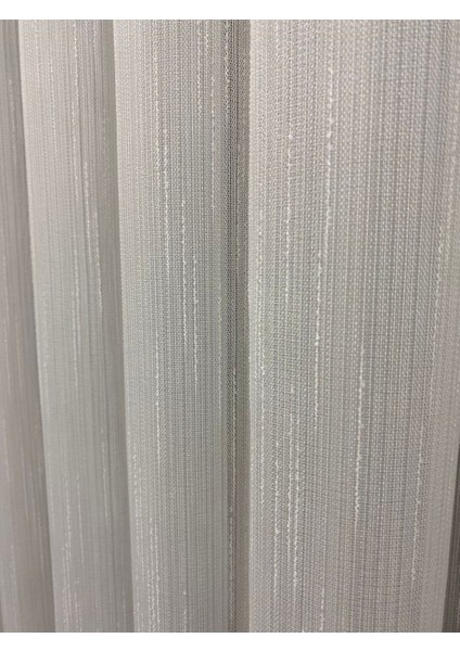 Venedik Armürlü Modern Şık Ekru Tül Perde 1/3 Sık Pileli