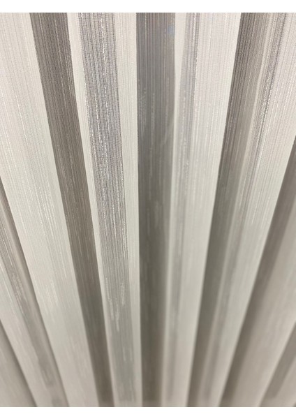 Venedik Armürlü Modern Şık Ekru Tül Perde 1/3 Sık Pileli