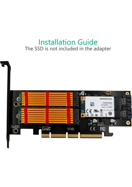 Sagrado 3'ü 1 Arada Msata ve M.2 Nvme Sata Ssd'den Pcı-E 4x'e ve Soğutuculu Sata3 Adaptörü Pcıe M.2 Ssd'yi (Yurt Dışından) fırsatları