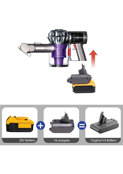 20V Lityum Için V6 Adaptörü DW20V6, V6 SV03 SV04 SV09 DC62 DC59'A Dönüştürülür (Yurt Dışından)