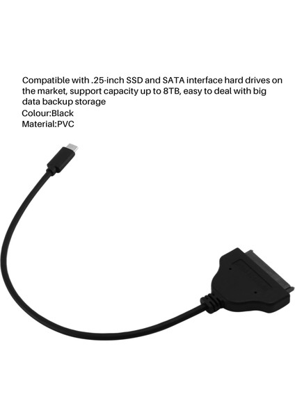 Sagrado Sata3.0 Kolay Sürücü Kablosu Type-C - Sata Adaptörü Usb3.0, 2,5 Inç Ssd/sata'yı (Yurt Dışından) fırsatları