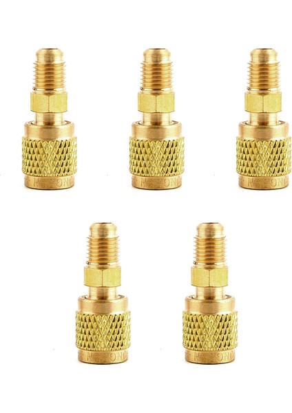 5x Adaptör Kablosu Hortum Konnektörü R22 R134A - R32 R410A Boyutu 1/4 Inç - 5/16 Inç Klima Florür Tüp Adaptörü (Yurt Dışından)