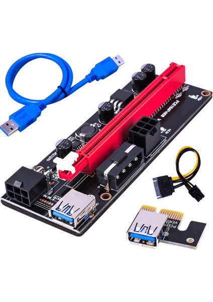 Sagrado 8 Adet VER009S USB 3.0 Pci-E Adaptör Kartı Express 1x 4x 8x 16X Genişletme Adaptör Kartı Adaptörü Sata 6-Pin Güç Kablosu A (Yurt Dışından) fiyatları