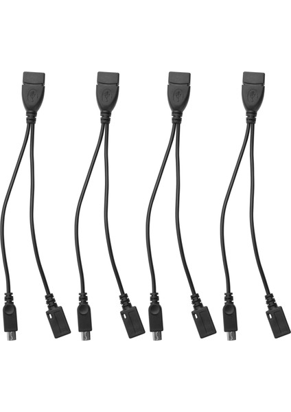 Sagrado 4'lü Paket Mini Otg Kablo Adaptörü, Yayın Çubukları Vb. Için 2'si 1 Arada Elektrikli Mikro Usb'den Usb'ye Adaptör (Otg Kablo + Güç Kablosu) (Yurt Dışından)