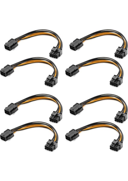8 Paket Grafik Kartı 6 Pin - 8 Pin Pcıe Adaptör Güç Kablosu (Gpu Video Grafik Kartı Güç Kablosu) 7,8 Inç (Yurt Dışından)