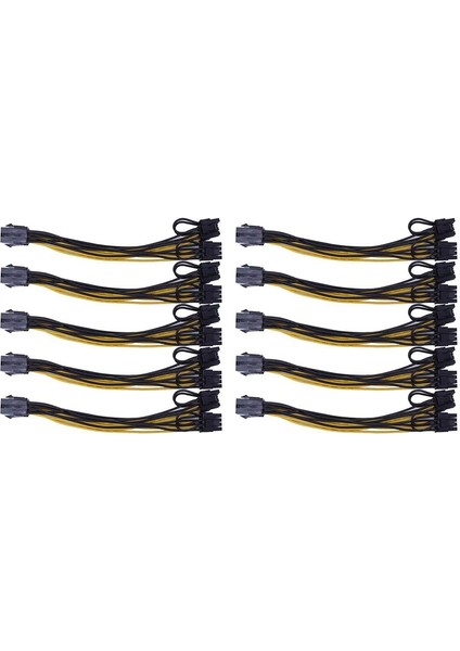 Sagrado 10 Adet 6 Pin Çift Pcıe 8 Pin (6 + 2) Görüntü Kartı Pcı Express Güç Adaptörü Gpu VGA Y-Splitter Uzatma Kablosu Madencilik Kartı (Yurt Dışından)