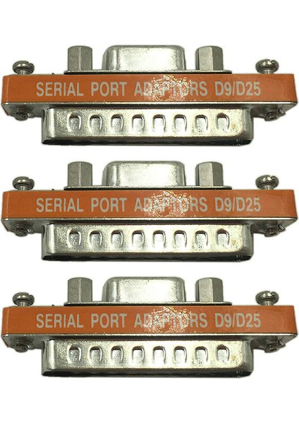 3x Db9 Dişi - DB25 Erkek Mini Seri Port Kablo Adaptörü Cinsiyet Değiştirici (Yurt Dışından)