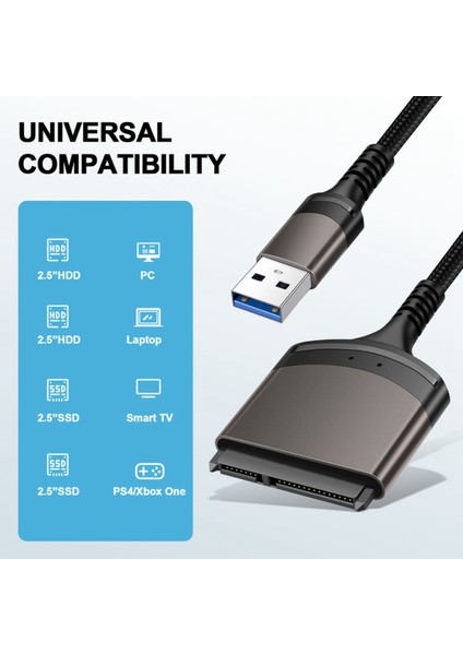 Sagrado Usb3.0 Kolay Sürücü Kablosu Usb3.0 - Sata Sabit Sürücü Veri Kablosu, 2,5 Inç Sabit Sürücüyü Sata 22P Adaptör (Yurt Dışından) modelleri