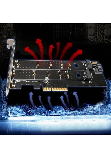 Sagrado Pcıe - M.2 Nvme SSD Ngff Adaptör Kartı Mkey + Bkey Çift Protokol Genişletme Kartı, 110 mm Genişletilmiş SSD Sabit Diski (Yurt Dışından) modelleri