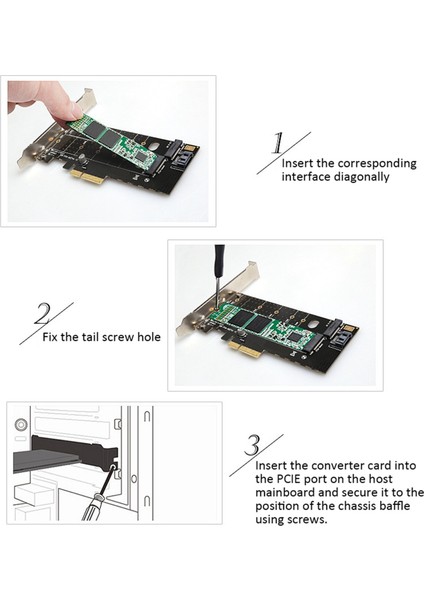 Sagrado Pcıe - M.2 Nvme SSD Ngff Adaptör Kartı Mkey + Bkey Çift Protokol Genişletme Kartı, 110 mm Genişletilmiş SSD Sabit Diski (Yurt Dışından) indirimleri