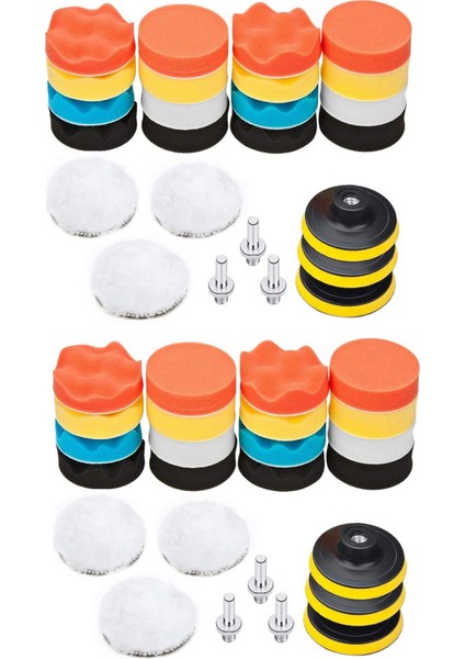 50 Paket 3 Inç Parlatma Pedleri, M10 Matkap Adaptörlü Sünger Tampon Ped Seti Seti, Bileşik Oto Araba Parlatıcı (Yurt Dışından)