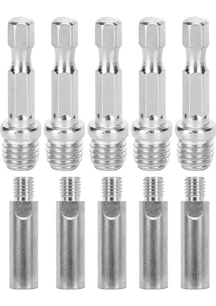 10 Adet Matkap Biyel Adaptörü ve 5/8 Inç-11 Dişli Açı Öğütücü Uzatma Biyel M10 Dönüşüm Çubuğu (Yurt Dışından)