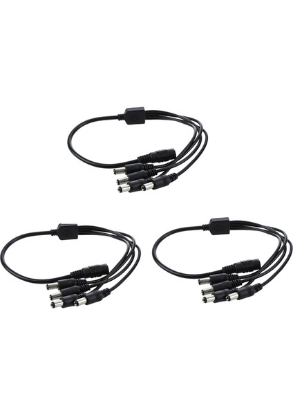 3x 1 Ila 4 Dc Güç 4 Bağlantı Noktalı Splitter Adaptör Adaptör Kablosu Cctv Kamera (Yurt Dışından)