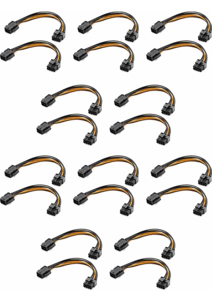 20 Paket Grafik Kartı 6 Pin - 8 Pin Pcıe Adaptör Güç Kablosu (Gpu Video Grafik Kartı Güç Kablosu) 7,8 Inç (Yurt Dışından)