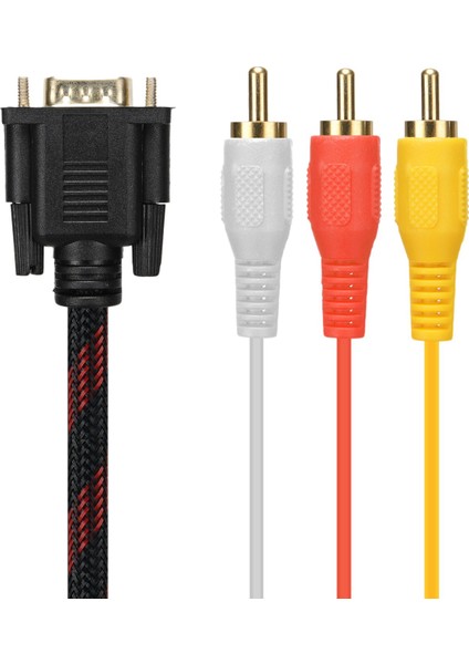 Adaptör Kablosu, Rca Kablosu Rca Ses Kablosu VGA Av Kablosu 15 Pin 3 Rca Ses Av Kablosu Adaptörü Hdtv Pc DVD Için, 5ft/ 1.5 M (Yurt Dışından)