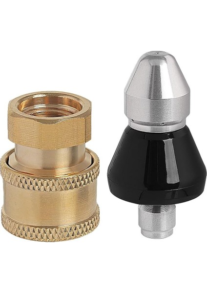 Kanalizasyon Me Aracı Yüksek Basınç Nozulu, 1/4 Inç 1 Ön 6 Arka Kanalizasyon Jetter Nozulu ve Basınçlı Yıkama Adaptörü (Yurt Dışından)