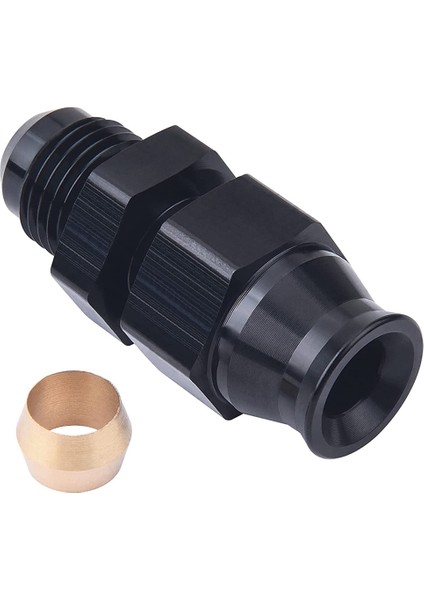 6AN Erkek Flare 3/8 Inç Yakıt Hardline Boru Bağlantı Parçası Adaptör Konnektörü Alüminyum Alaşımlı Siyah Anodize Düz (3/8) (Yurt Dışından)