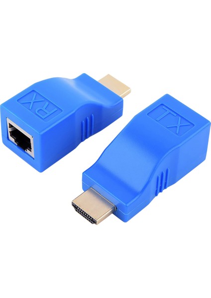 -Uyumlu Genişletici 30M Iletim Mesafesi RJ45 -Uyumlu Hd Ağ Genişletici Dönüştürücü Adaptör (Yurt Dışından)