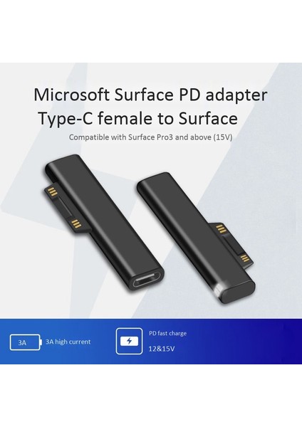 Sagrado Surfacepd Adaptör Kablosu C Dişi Adaptör Adaptörü Hızlı Şarj 15V/3A Manyetik Kafa Pro3/4/5/6/dizüstü/kitap2/1 Için Uygun (Yurt Dışından) fiyatları