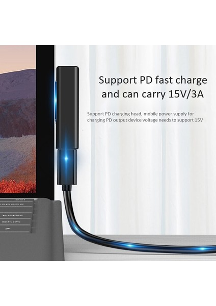 Sagrado Surfacepd Adaptör Kablosu C Dişi Adaptör Adaptörü Hızlı Şarj 15V/3A Manyetik Kafa Pro3/4/5/6/dizüstü/kitap2/1 Için Uygun (Yurt Dışından) modelleri