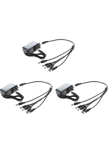 3x 9V Efekt Pedalı Güç Ac Dc Adaptörü Abd Fişi, 5 Yollu Zincirli Bölünmüş Kablo (Yurt Dışından)