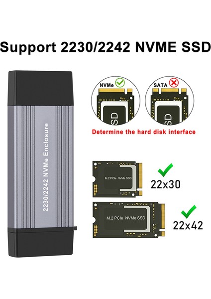 Sagrado Nvme SSD Kutusu M2 Adaptörü Nvme Harici Muhafaza Pcıe Nvme M/m + B Anahtar USB 3.1 10 Gbps 2230 2242 M.2 SSD Kutusunu (Yurt Dışından) fırsatları