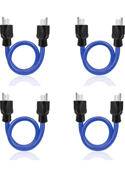 4x 3prong Fiş Çift Erkek Uzatma Kablosu, Körüklü Koruyucu Kapak, Transfer Anahtarı Için Adaptör Kablosu, 12AWG 125V (Yurt Dışından)