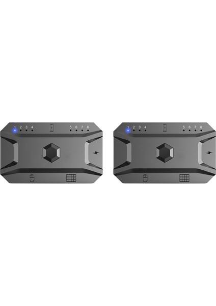2x Bluetooth Hub USB 5.0 Dönüştürücü Kablolu Klavye ve Fare - Kablosuz Hub Adaptörü Desteği 8 Cihaz Için Tablet, Dizüstü Bilgisayar (Yurt Dışından)