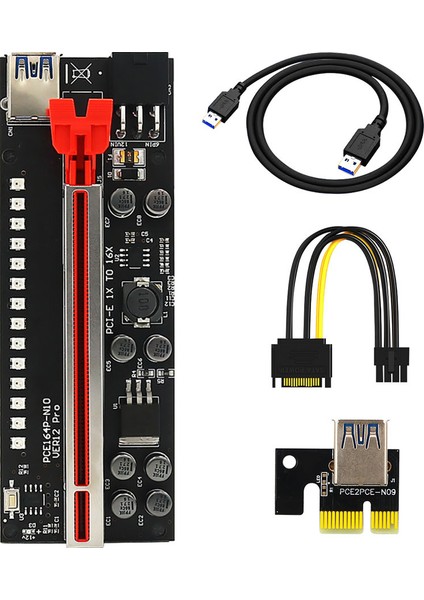 Sagrado 5 Adet Renkli Yükseltici VER12 Pro Pcı-E Pcıe Pcı Express Kart Gpu 1x X16 6pin Sata Adaptör Kablosu Madencilik Yükseltici Video Kartı Için (Yurt Dışından)