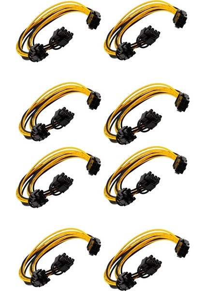 Sagrado 8 Adet 6 Pin Çift Pcıe 8 Pin (6 + 2) Görüntü Kartı Pcı Express Güç Adaptörü Gpu VGA Y-Splitter Uzatma Kablosu Madencilik Kartı (Yurt Dışından)