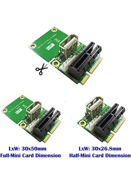 Sagrado Mini Pcı E - Pci Express 1x Yükseltici Kart, USB Arabirim Adaptörü ile 4pin Güç Kaynağı Tam Yüksekliği Yarım Yükseklik (Yurt Dışından) fırsatları