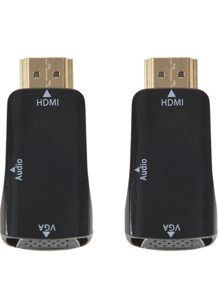 2x 1080P Erkek - VGA Dişi Adaptör Video Dönüştürücü, Ses Çıkışı N3 Siyah (Yurt Dışından)